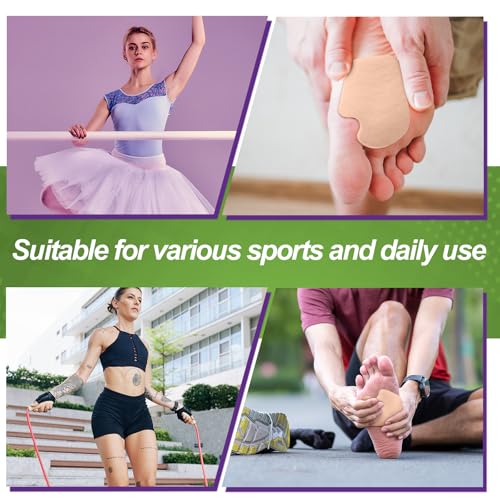 Image of Cutecrop 20 Pcs Sesamoiditis Pads, 1 /4 inch Thick Dancers Pads for Ball of Feet Pain Thick Adhesive Skived Felt Callus Sesamoiditis Relief Forefoot Cushion Pad Ball of Feet Pain(Brown,Right)