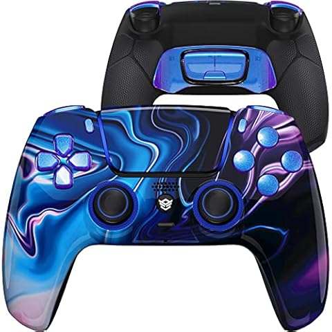 HEXGAMING ULTIMATE HEX Controller 4 Mappable Paddles & Interchangeable Thumbsticks & Flashshot Compatible with ps5 Elite Controller PC Wireless FPS eSports Gamepad - Chaos Illusion Cover