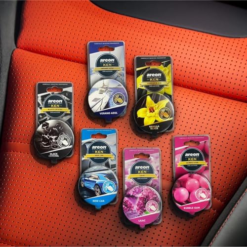 Image of AREON Ken 1.23 Oz. Canister Car Air Freshener Pads in A Can (4-Pack) (Vanilla)