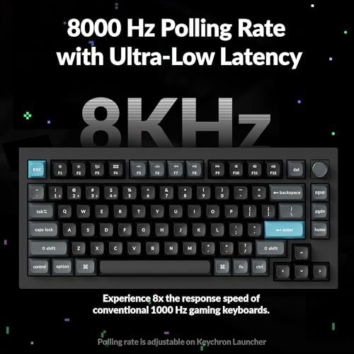 Image of Keychron Q1 Ultra 8K 75% Wireless Mechanical Keyboard, Aluminum Hot-Swappable RGB, Banana Switch, 82 Keys, 600h Battery Life, 2.4GHz /Bluetooth /Wired, ZMK Programmable, Mac Windows Linux - Black