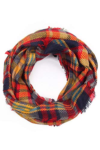ScarvesMe Women's Check and Plaid Soft Infinity Loop Winter Fall Warm Scarf2