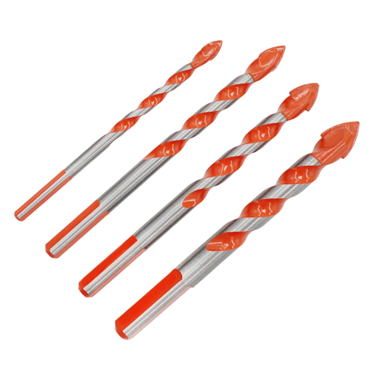 Balacoo Professional Tile Hole Opener Set 4pcs Triangle Drill Bits Handle Carbide Tip for Drilling Glass Ceramic Metal Plastic