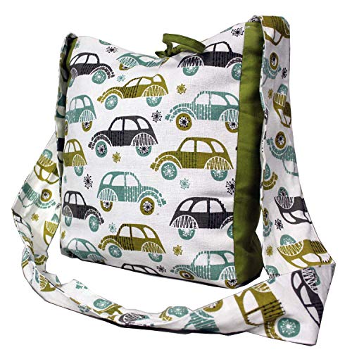Image of Dekor World Cotton Multi Car Green Printed Jhola Bag (Pack of 1 Piece)