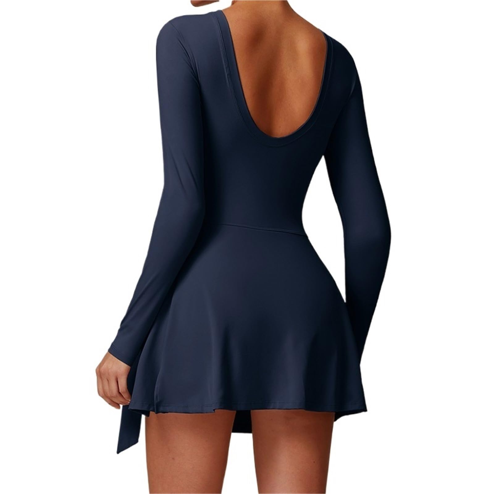 Vestido Tenis Mujer Vestido de Tenis Secado rápido for Mujer con Abertura Lateral y Falda Manga Larga Entallada