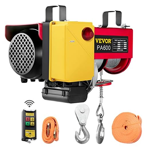 VEVOR Electric Hoist, 1320LBS Electric Winch, Steel Electric Lift, 110V Electric Hoist with Wireless Remote Control