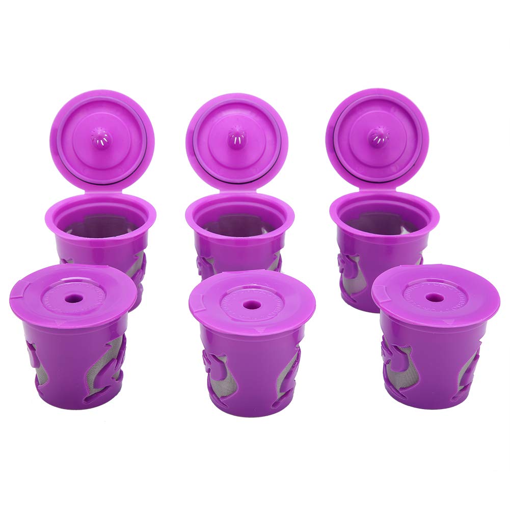 Reusable Refillable Coffee Capsules Pod Filter Plastic Stainless Steel Cups Strainer 6pcs/Set