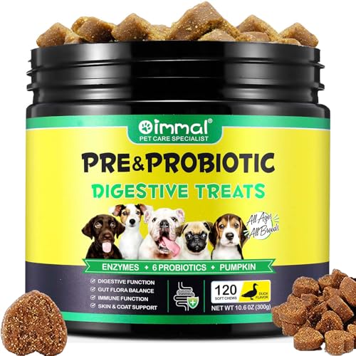 Probiotiques pour Chiens, probiotiques pour Chiens, enzymes digestives, santé intestinale, démangeaisons cutanées, Allergies, système immunitaire et Soutien à la santé Globale, 120 à mâcher