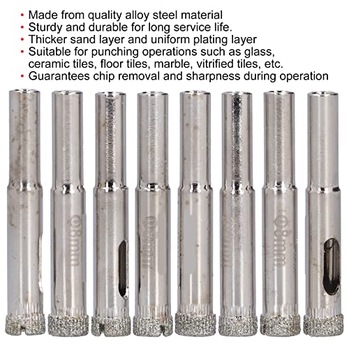 Kit de 8 brocas para perforar diamantes de aleación de acero miniatura 2