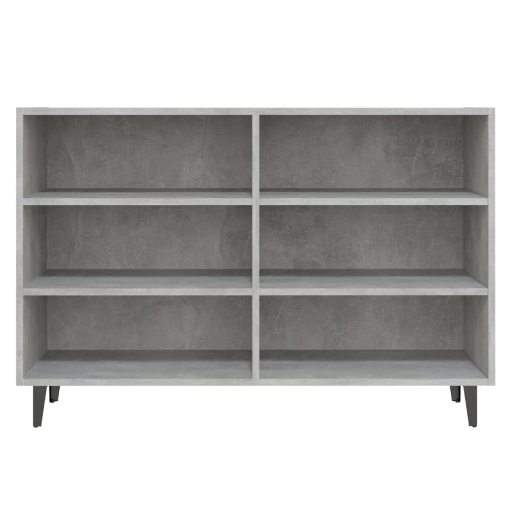 Credenza grigio cemento, 103,5 x 35 x 70 cm, comò con 6 scomparti