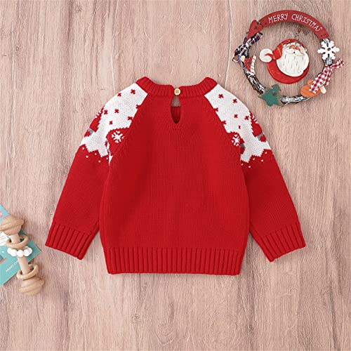 Toddler Boys Girls Warm Knit Christmas Sweater Long Sleeve Crewneck Sweatshirt Winter Cute Xmas Pullover3