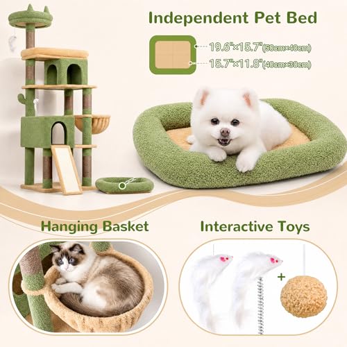 Heavy Duty Cat Tree for Large Cats with Scratching Posts & Cozy Condo - Image 5