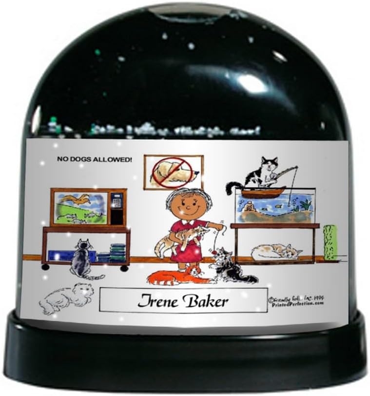 PrintedPerfection.com Personalized Cat Lover - Female Snow Globe Gift