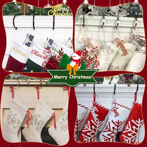 Supports de chaussettes de Noël Edoneery pour cheminée | Lot de 6 crochets