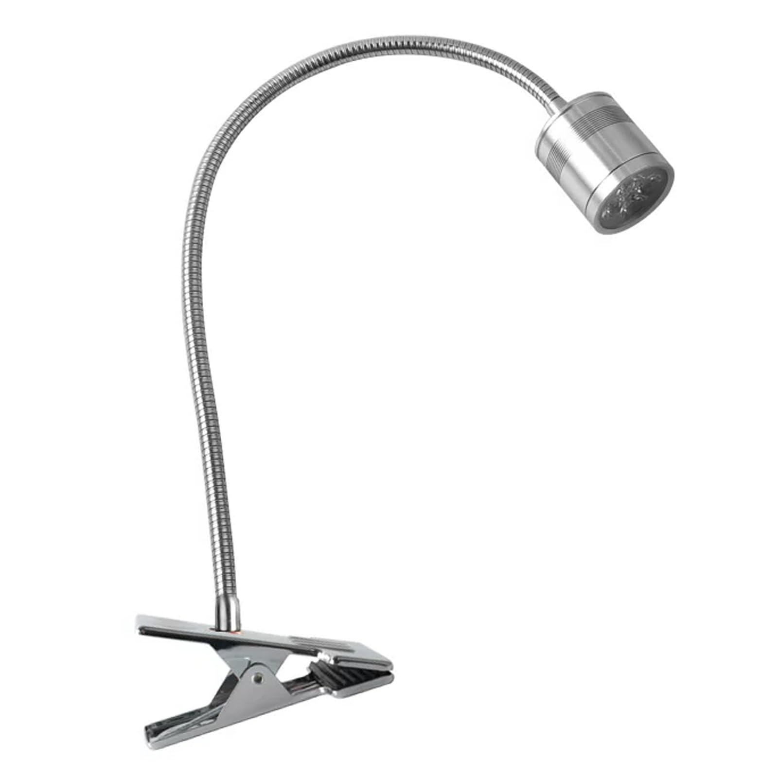 Lampada da Lavoro Flessibile a Collo D'oca con Morsetto, Lampada da Lavoro per Macchine Utensili, Illuminazione Industriale Portatile, per L'ufficio Domestico, Tornio(Iron clamp,5W 110~220V)
