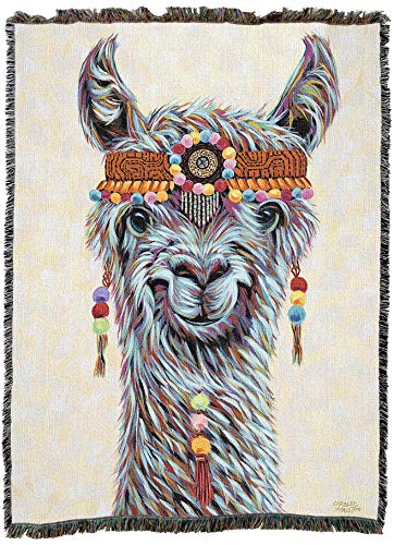 Pure Country Weavers Hippie Llama Blanket By Carolee Vitaletti - Cute Funny Gift Tapestry Throw Woven From Cotton - Made In The Usa (72X54) #TOP3