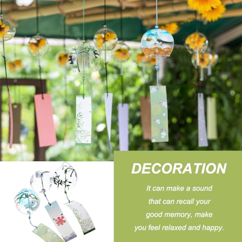 Benecreat HJEW-BC0001-54-US 3 Pcs 3 Colours Japanese Glass Round Wind Chimes With Rabbit thumb #5