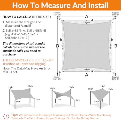Image of KANAGAWA 6'X8' Sun Shade Sail Gray Curved Rectangle
