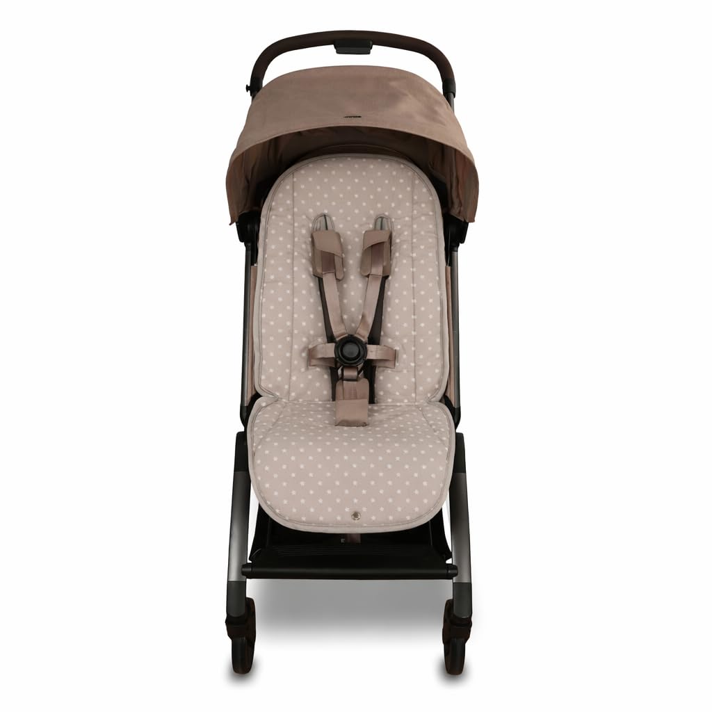 Funda Colchoneta Silla Paseo para Joolz Aer 2 | Acolchado Extra Confortable | 100% Algodón | ESTRELLA BLANCO