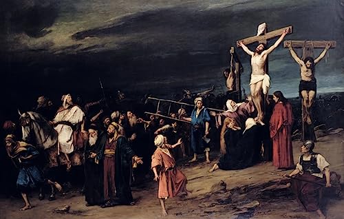 Cristo en la cruz Mihály Munkácsy cuadro sobre lienzo para decoraciones del hogar 60x90cm