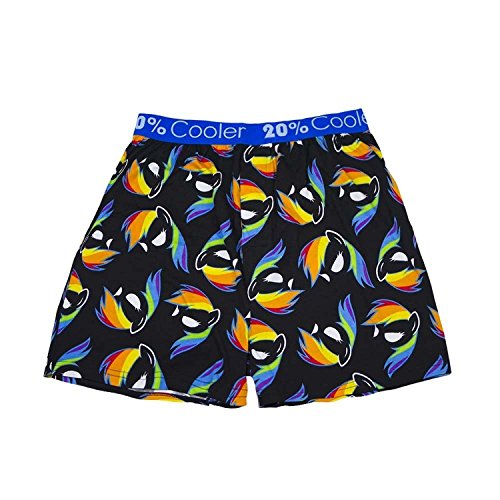 Underboss Men's HS0041-95 Rainbow Dash All Over Print Boxer, Black, X-Large