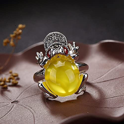 Bague en calcédoine fait main | Bijou vintage ajustable de créateur pour femme