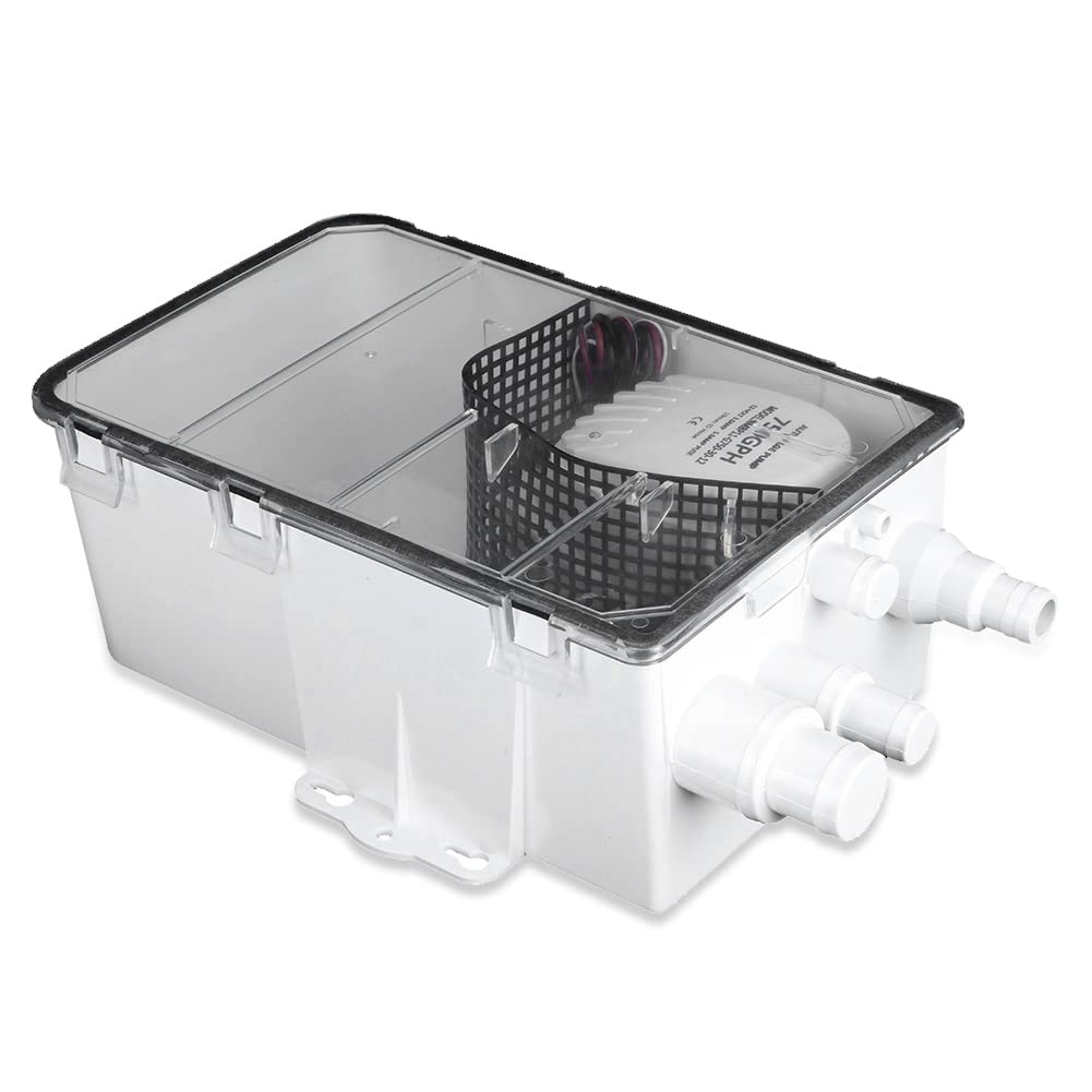 de bomba de sumidero de ducha Gorgeri, barco RV sentina, 12V 750GPH, caja de drenaje marina de múltiples puertos, bomba de diafragma de presión de agua