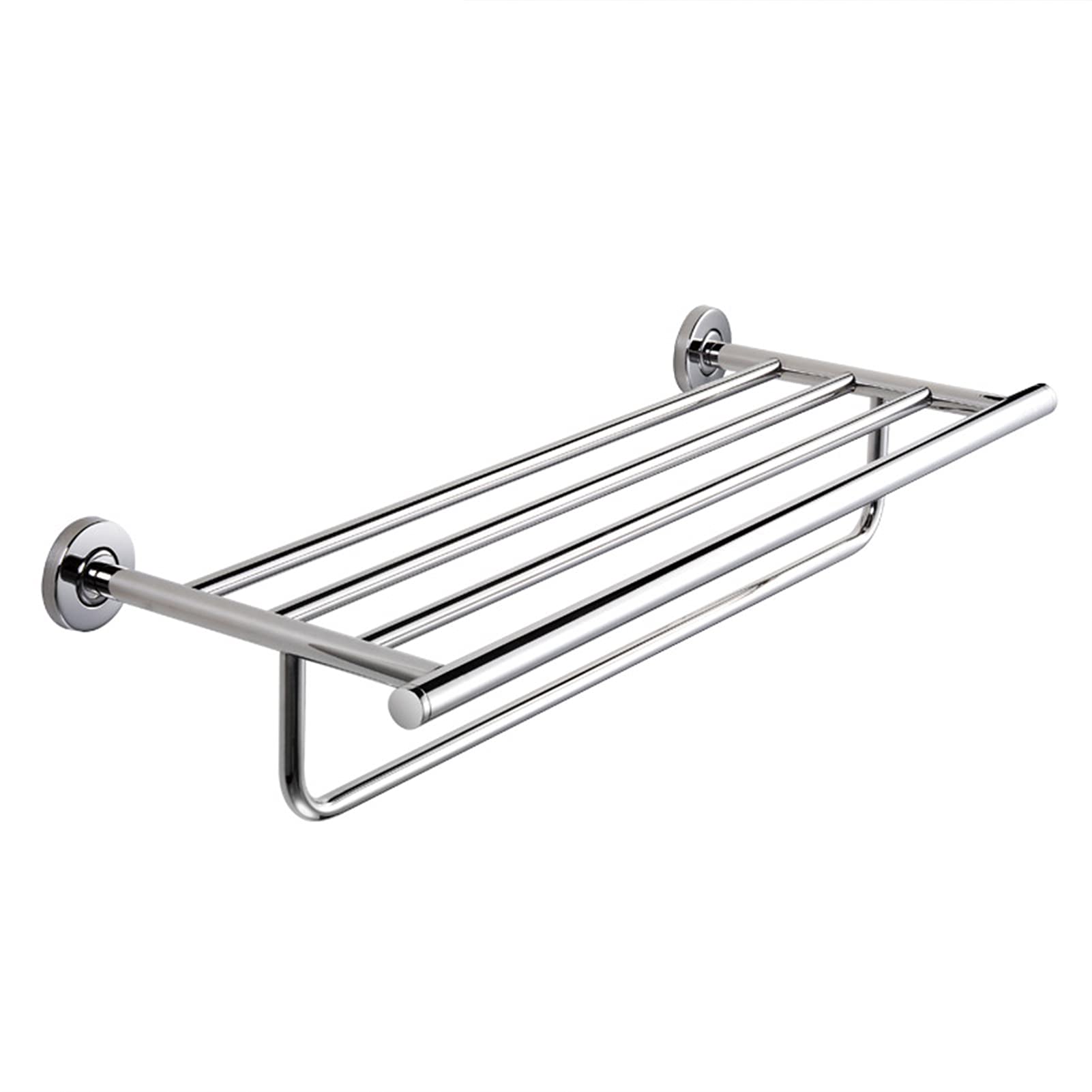 LMYSXAOZ Bathroom Towel Bar Holder, 60cm/23.6inch, Wall Mounted Rack with Storage Shelves, Stainless Steel Kitchen Shelf, Polished Silver Finish