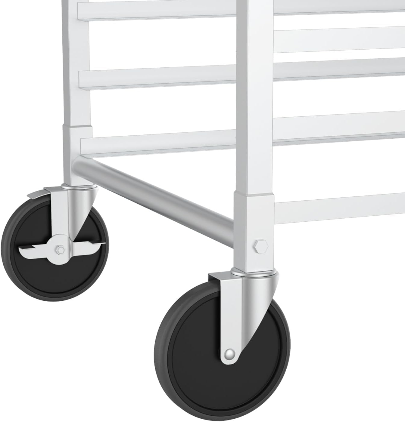 10-Tiers Bun Pan Racks, Speed Bakery Tray Racks, Commercial Stainless Steel Baking Racks with Brake Wheels, Push Bread Tray Food Cart, Backing Equipment for Kitchen and Home