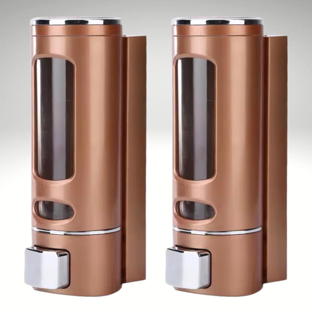 Wall-Mounted Liquid Soap Dispenser (2PCS) | Multi-Use for Hand Sanitizer, Shower Gel, Dish Soap, Shampoo & Foam | Leak-Proof, Refillable ABS Plastic – Ideal for Bathroom & Kitchen (Rose Gold)-picture-17