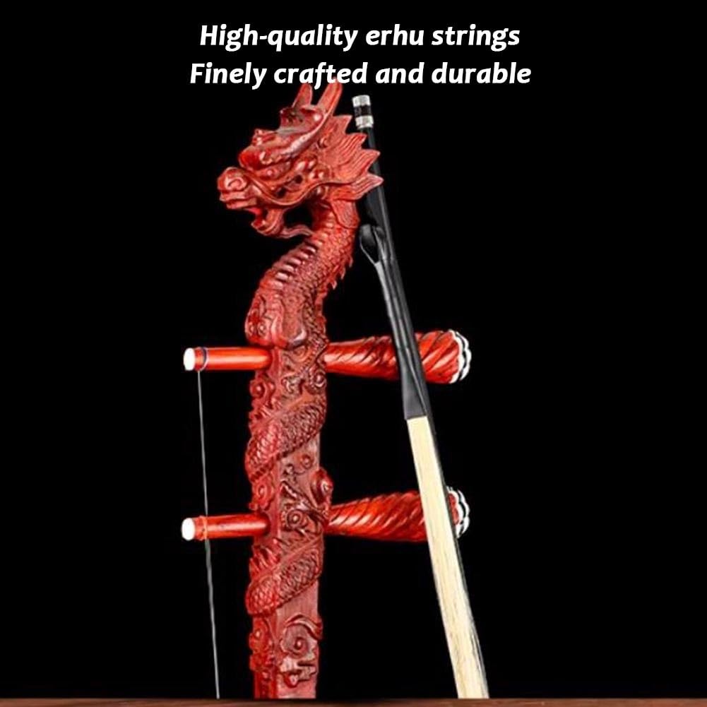 Erhu In Legno Di Sandalo Di Qualità Da Concerto Con Testa Di Drago Incisa, Strumento A Due Corde Simile A Un Violino Cinese Ideale Per Esibizioni Professionali(Copper shaft)