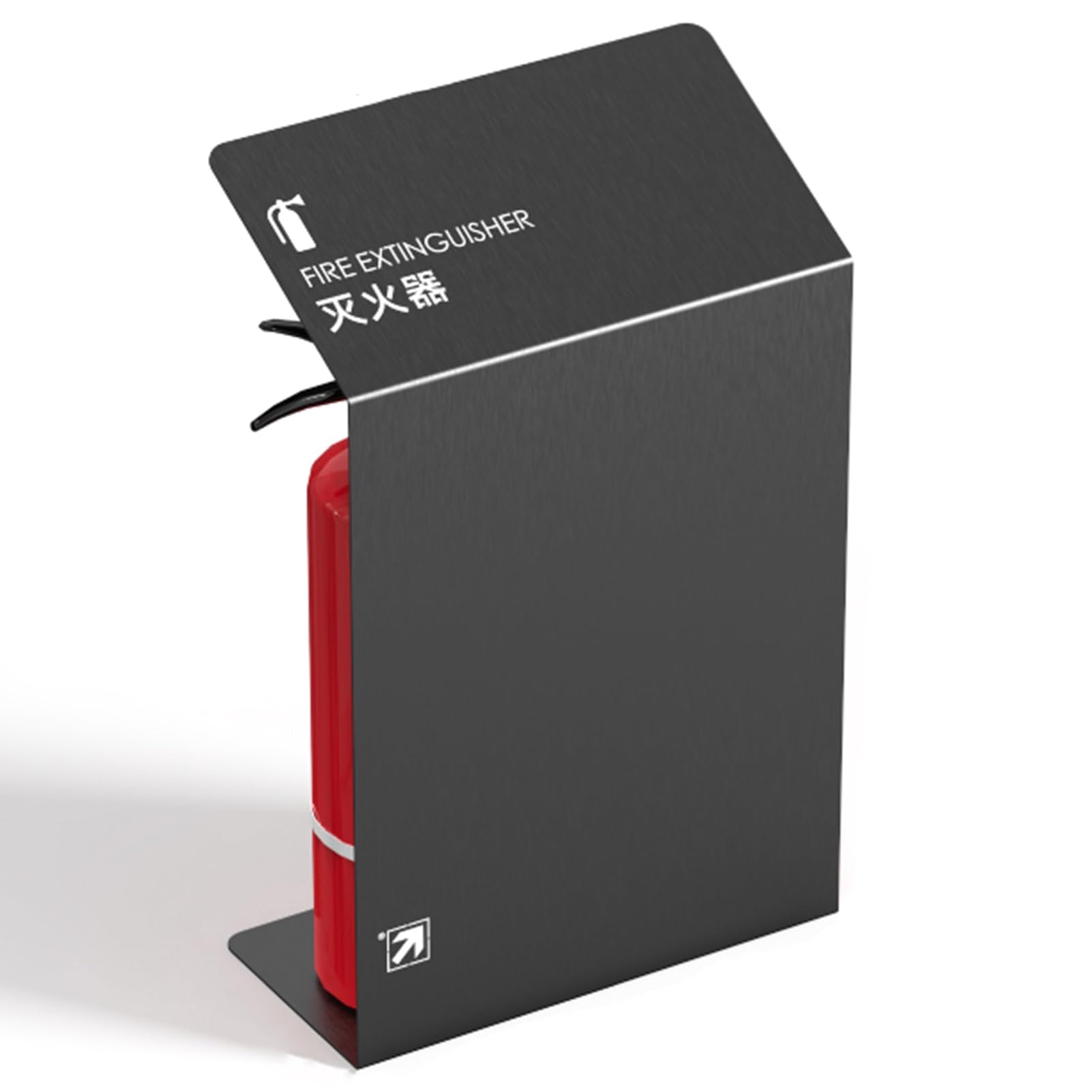 Señal de soporte para extintor de incendios, gabinete decorativo de acero inoxidable con grano de madera para extintores de 2-3 o 4 kg