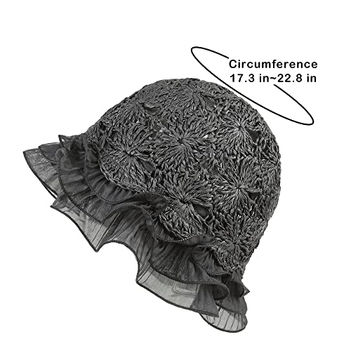 Sun Hat Womens Straw Hat Pearl Hats Summer Beach Hat Sun Visor Packable Beach Bucket Cute Cool Hat Sun Visors Hat With Lace #TOP2