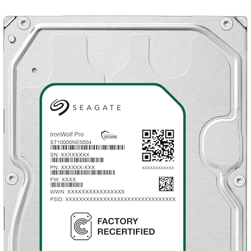 Seagate IronWolf Pro 10Tb NAS Internal Hard Drive HDD – 3.5 Inch Sata 6GB/S 7200 RPM 256MB Cache for Raid Network Attached Storage, Data Recovery Rescue Service (ST10000NE0004)