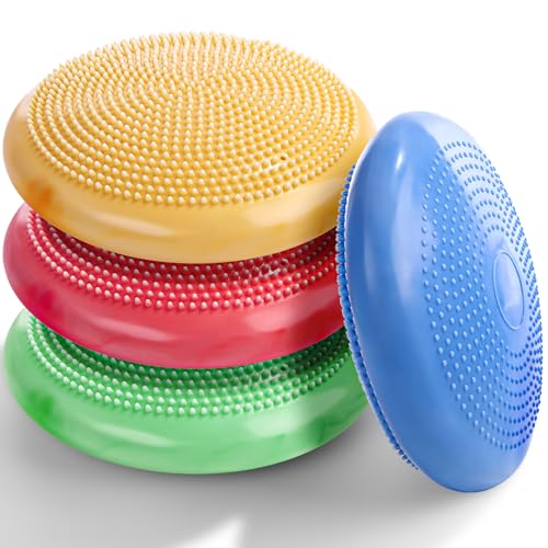 Libima Wackelsitz für sensorische Kinder, aufgeblasenes Wackelkissen, sensorischer Sitz, Wolkendesign, flexibler Sitz für Klassenzimmer, elementare Balance-Scheibe mit Pumpe für Kinder und Erwachsene,