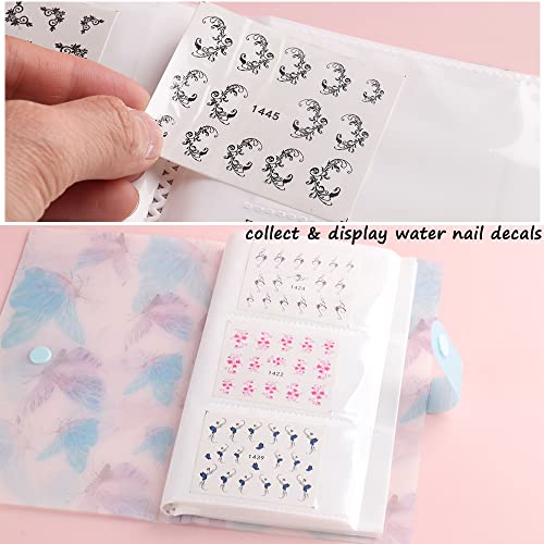 120 Slots Nail Art Sticker Storage Books Nail Organizers And Storage For Nail Tech Sticker Album Empty Storage Holder Binder Book Plastic Nail Water Nail Decals Sticker Book Reusable #TOP3
