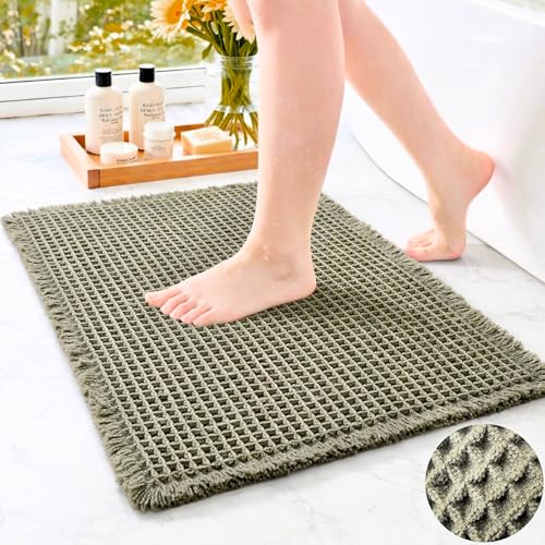 RUDA Premium Waffle Bath Mat, Super Absorbent Ultra Soft Bathroom Mats Anti Slip, Anti Skid Mat for Bathroom, Washable Quick Dry Door Mat for Home, Bathroom Mat for Floor, Floor Mat for Bedroom