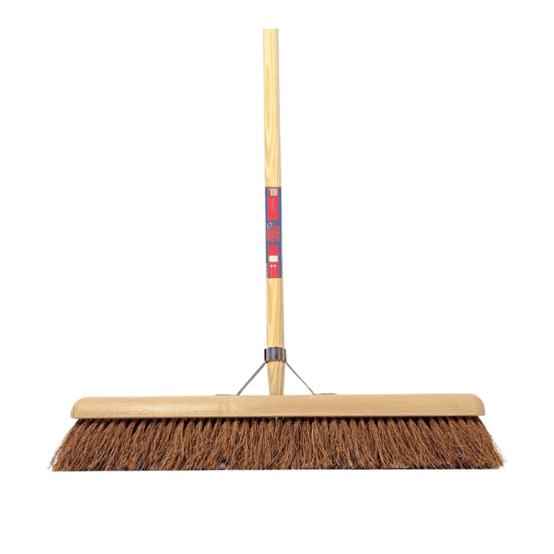 Miotła do pomieszczeń – Cocos 60 cm – miękka miotła wewnętrzna – zamiatarka – rączka miotły – ogród – sprzątanie – włosie kokosowe – miotełki z trzonkiem 160 cm