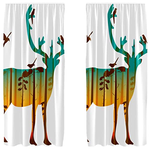 Cortinas opacas de microfibra Caribou de 2 paneles 55x84 para dormitorio 2