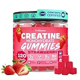 Frellanox Creatine Monohydrate Gummies 5000mg for Women & Men - Creatine Gummies with B12, Supports Muscle Strength, Energy & Workout Recovery - Strawberry Flavor, Sugar Free, Vegan, 120 Count
