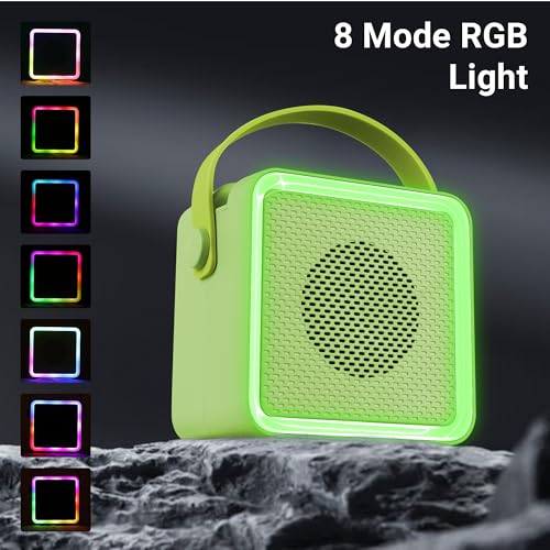 Image of ZEBRONICS County 8, Portable Bluetooth Speaker, 8 Watts, Upto 7 Hours Playback, Passive Radiator, BTv5.3 | TWS | USB | mSD, RGB LED, Call Function, Compact Design, Carry Strap (Green)