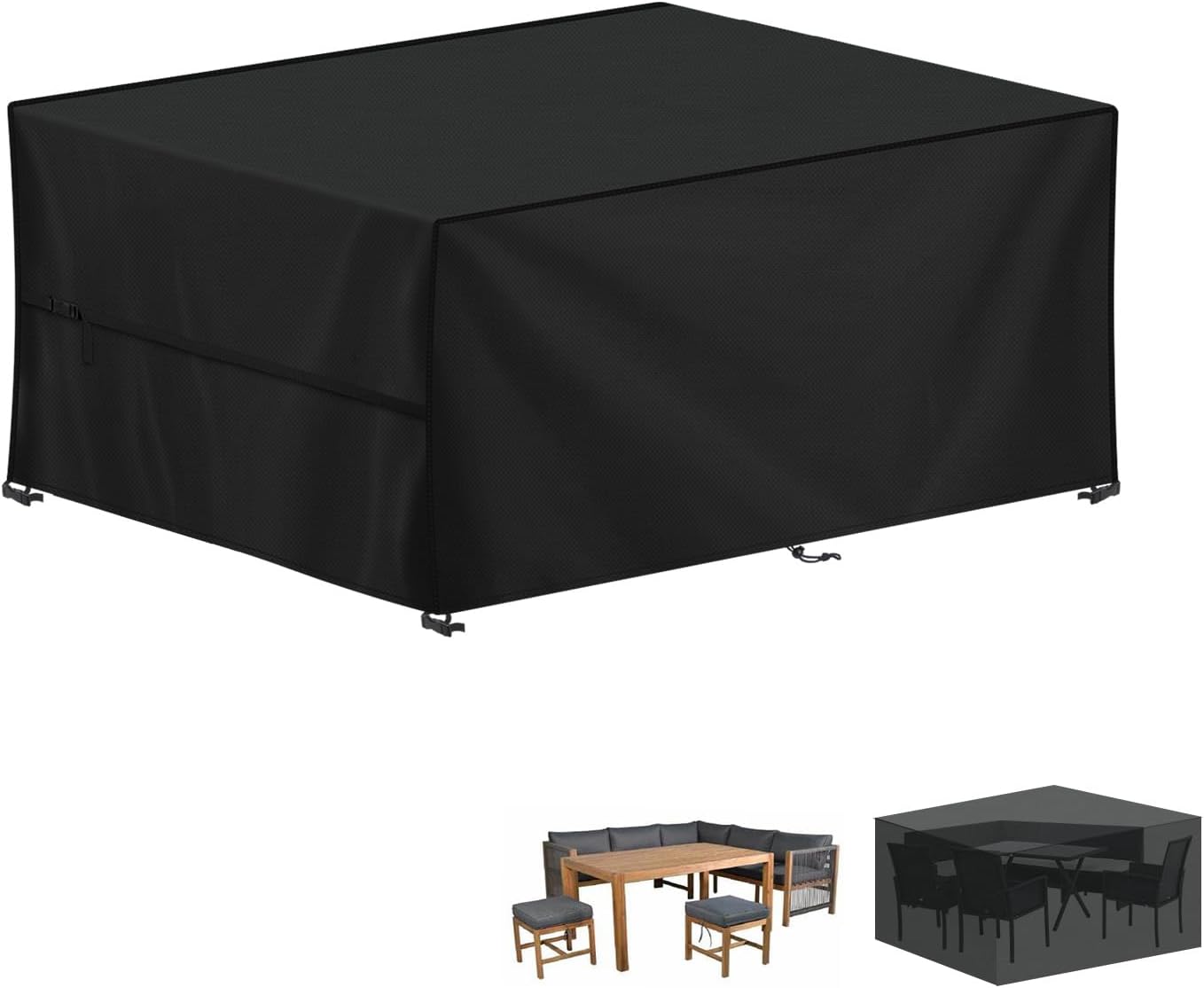 Housse De Table Jardin LAMUNI 200x100cm - Bâche Rectangulaire Imperméable Oxford 420D UV