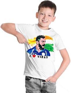Virat Kohli T-Shirt for Boys | Sports T-Shirt for Kids | Cricket T-Shirt for Boys (Customise to Select Print) Price In India