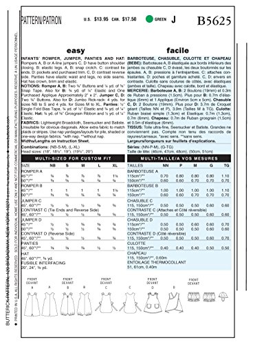 Butterick Patterns B5625 Infants' Romper, Jumper, Panties And Hat, Size Lrg (L-Xl) #TOP1