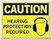 Vestil SI-C-42-B-AC-130 HEARING PROTECTION REQUIRED Caution Sign, Aluminum Composite, 0.130" Overall Size, 12.5" W x 9.5" H