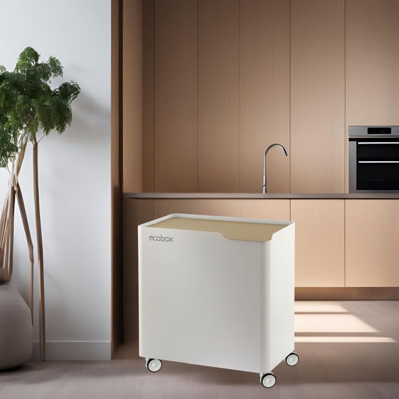 DON HIERRO - ECOBOX TOP Abfalleimer mit Trennsystem, 40 Liter-Sand