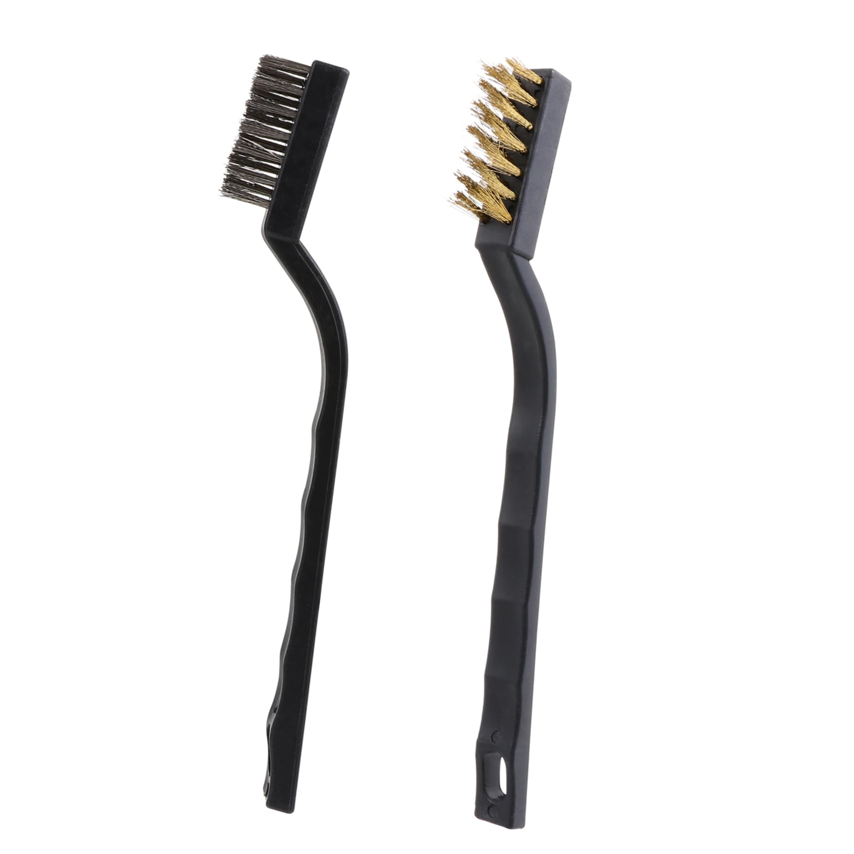 STOBAZA Set 10pcs Stainless Steel Brush Set Wire Brush for Rust Dish Scrubber Comfortable to Hold Handle Polish