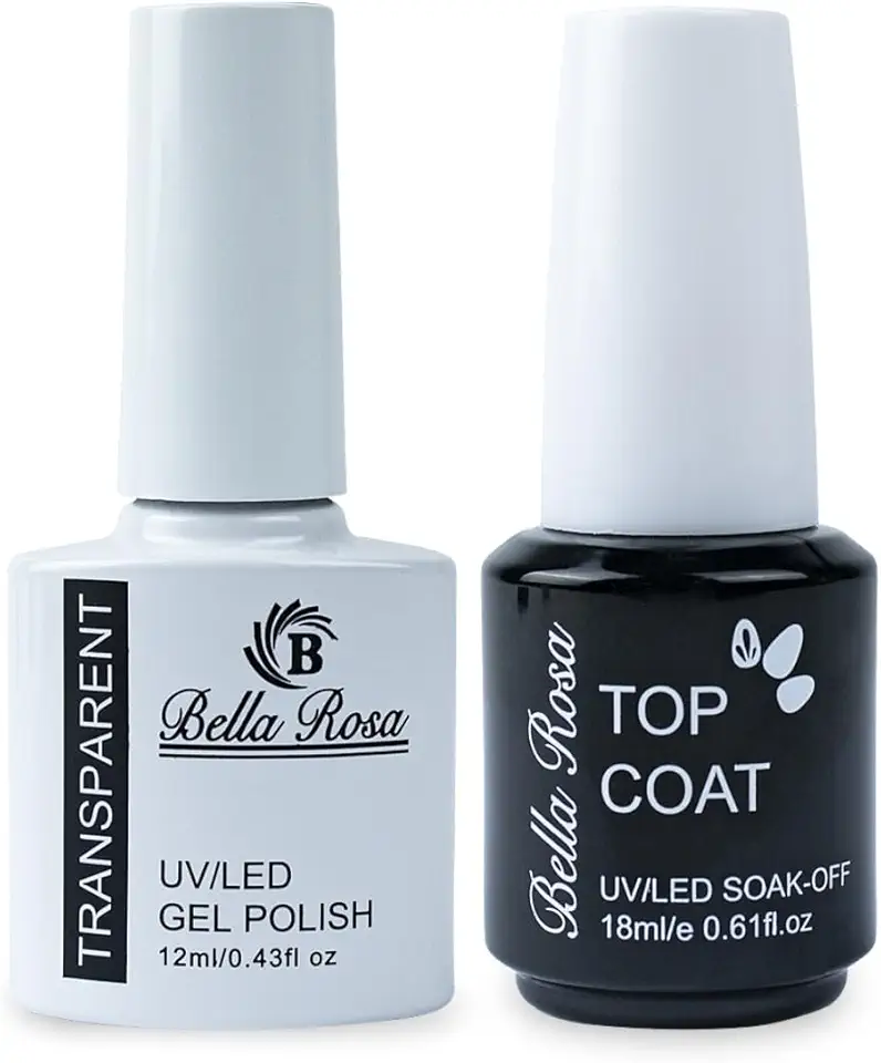 Esmalte em Gel Renda Transparente + Top Coat, Bella Rosa