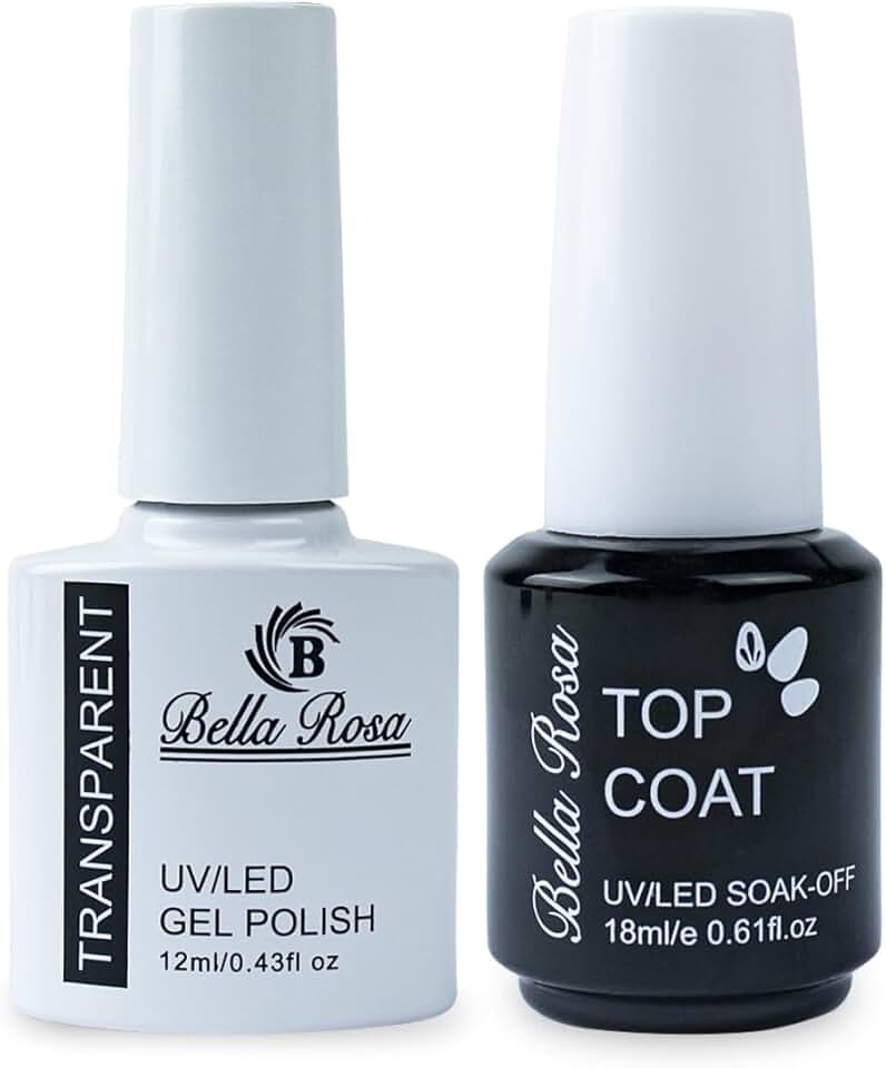 Esmalte em Gel Renda Transparente + Top Coat, Bella Rosa