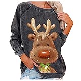 Weihnachten Pullover DamenSweatshirt Damen OversizedWeihnachtspullover Damen Mode HerbstWeihnachtsbluse Christmas