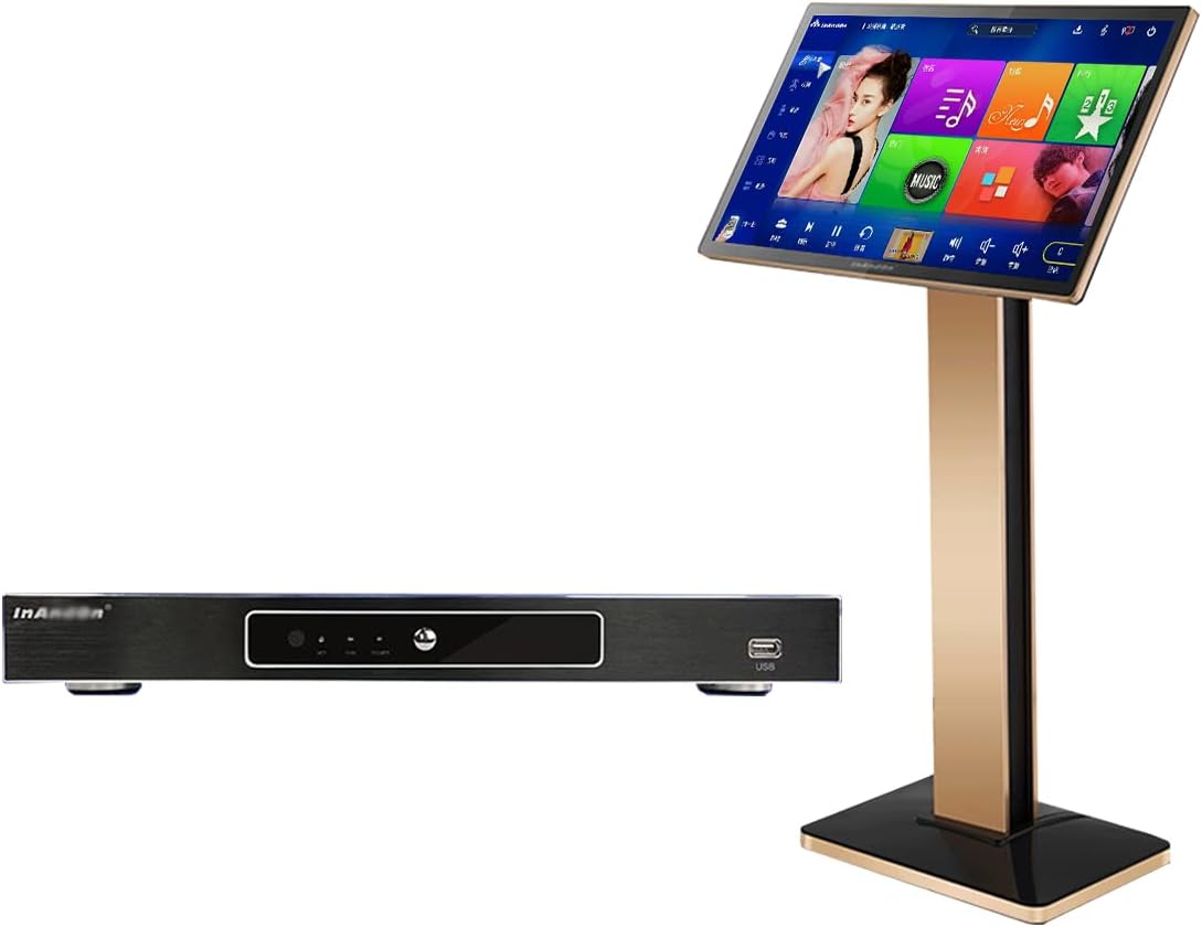 2022 New inandonkod Karaoke Machine 音王KV-503 Max 21.5 Inch Touch Screen Wireless Microphone with Effect Cloud Update Download Song Family Party Karaoke Playback (6T Harddisk, Black) : Musical Instruments